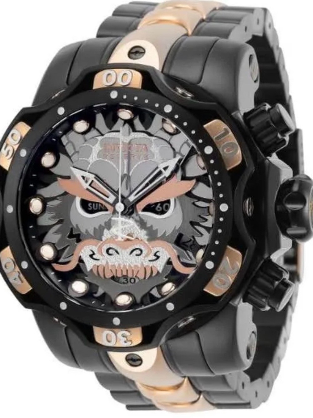 Invicta Reserve Venom Samurai Dragon 30400 52.5mm Swiss Chrono Black Rose Gold
